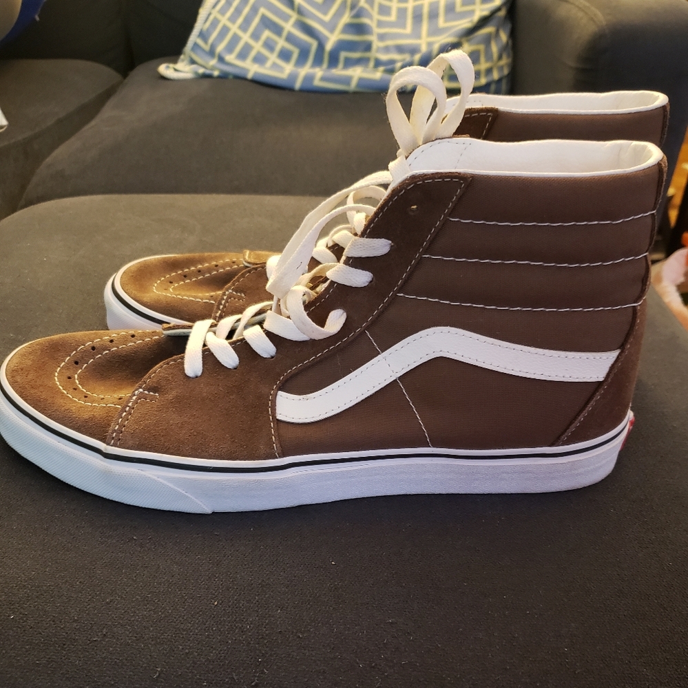 Vans Men's Brown and White SK8  High-Top Sneakers - Picture 4 of 6